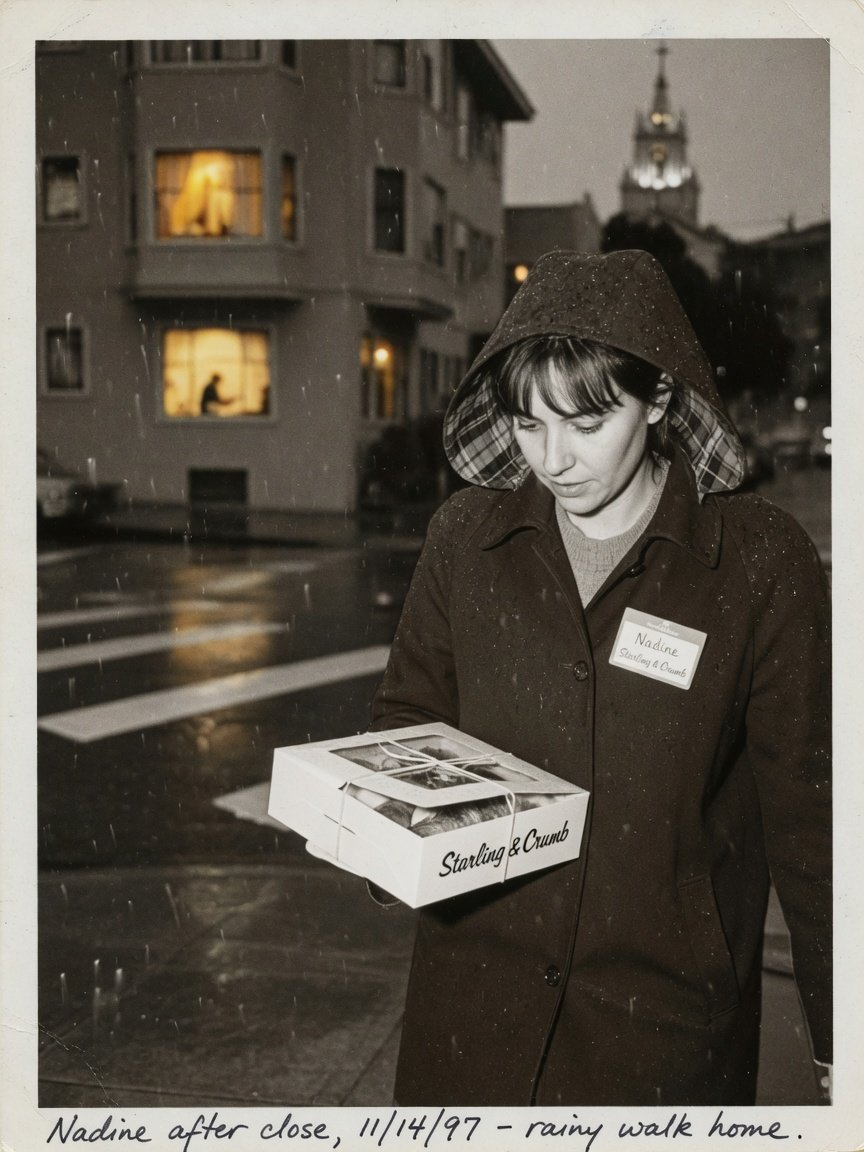 Illustration for Nadine Van Orman — fictional notice from This Day in Deaths, filed from San Francisco, California